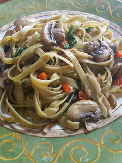 Foto resep Aglio Olio Spinach Fettuccine