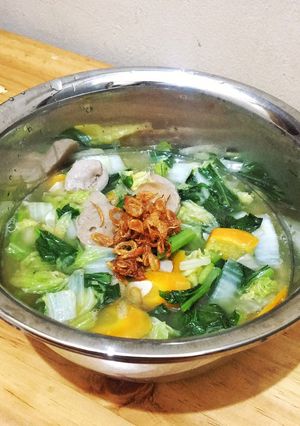 Foto resep Tumis sayur baso kuah kental