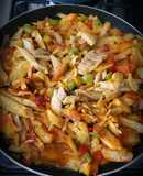 Bacalao guisado con vegetales