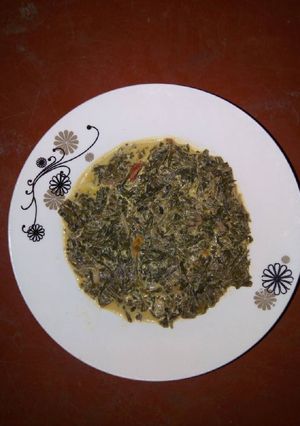 A picture of #My Traditional Vegetables (Osuga and Ododo).