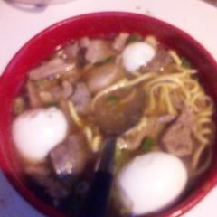 A picture of Home made batchoy (Filipino noodle soup).