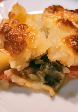 Majorannás gombás rakott burgonya recept fotója