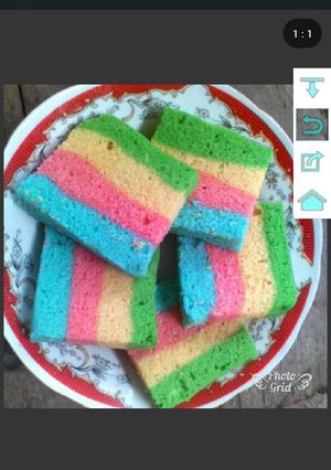 Foto resep Rainbow kukus 4 warna