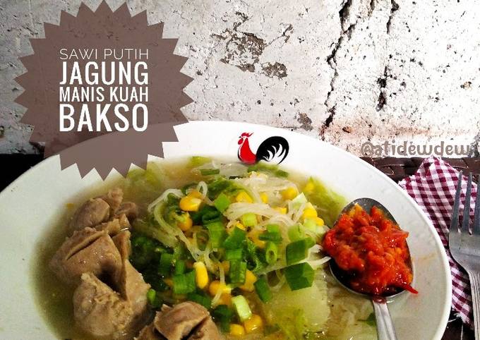 Resep Sawi Putih Jagung Manis Kuah Bakso Oleh Ati Dewanthi Cookpad