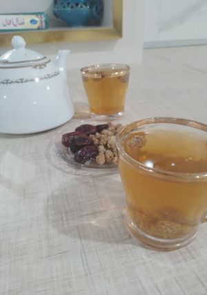 عکسی از دستور دمنوش خرما و توت سفید