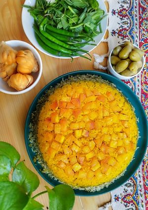 عکسی از دستور پلو تن