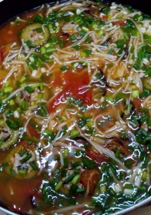 Hình của món Mướp đắng nấu nấm.