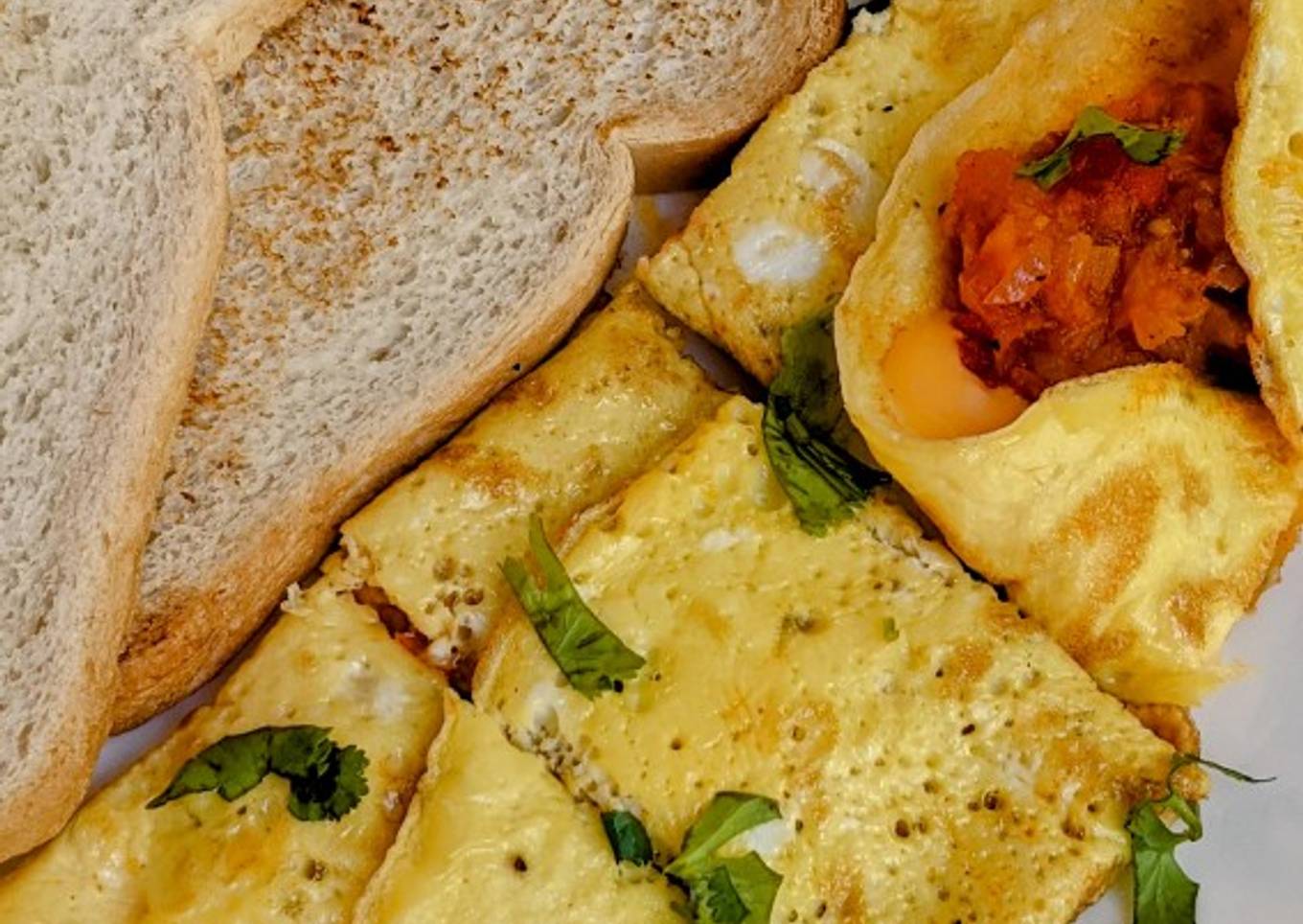 Masala Cheesy Egg Omelette