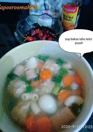 Foto resep Sop bakso tahu telor puyuh