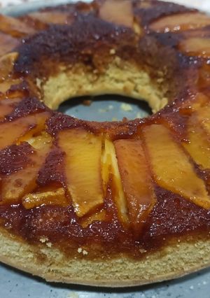 Una foto de Torta invertida de manzana  