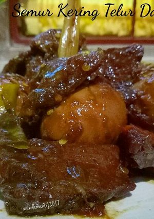 Foto resep Semur Kering Telur Daging Pedas