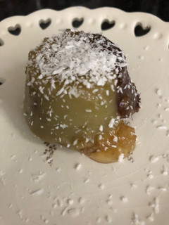 Una foto de Dulce de batata con chocolate casero... un “permitido“ sin culpas!!, además es Apto para veganos 🤪🤪