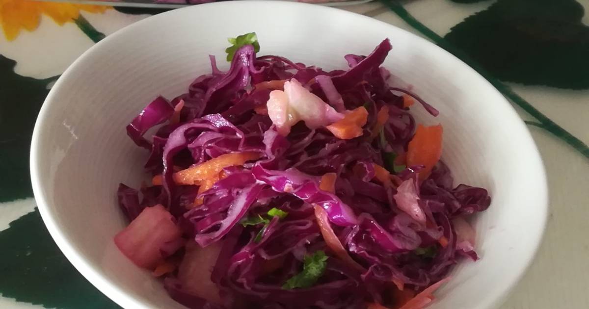 Ensalada Fresca de Repollo Morado, Zanahoria y Piña Receta de Avilia31-  Cookpad