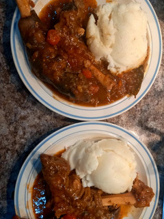 A picture of Sheep Trotters with Tomato and Thyme.