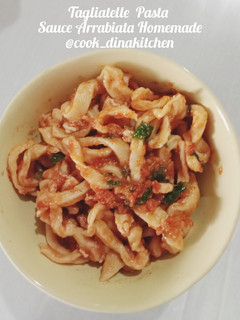 Foto resep Tagliatelle Pasta Sauce Arrabiata Homemade