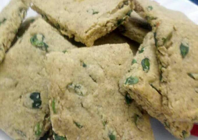 Dal and Moringa leaves short bread cookies Recipe