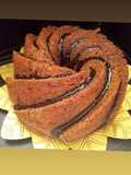 Queque de chocolate y plátano con crema ganache