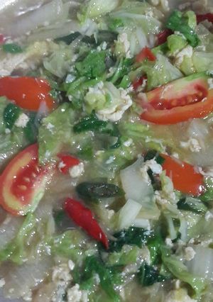 Foto resep Tumis kuah sawi telur