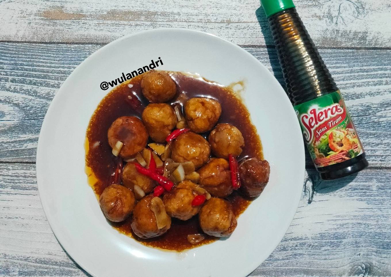 Bola Tahu Jamur Saus Tiram