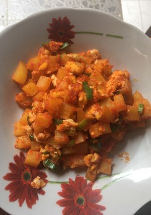Foto resep Balado orek telur dan kentang
