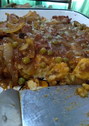 Una foto de Polenta con chorizos