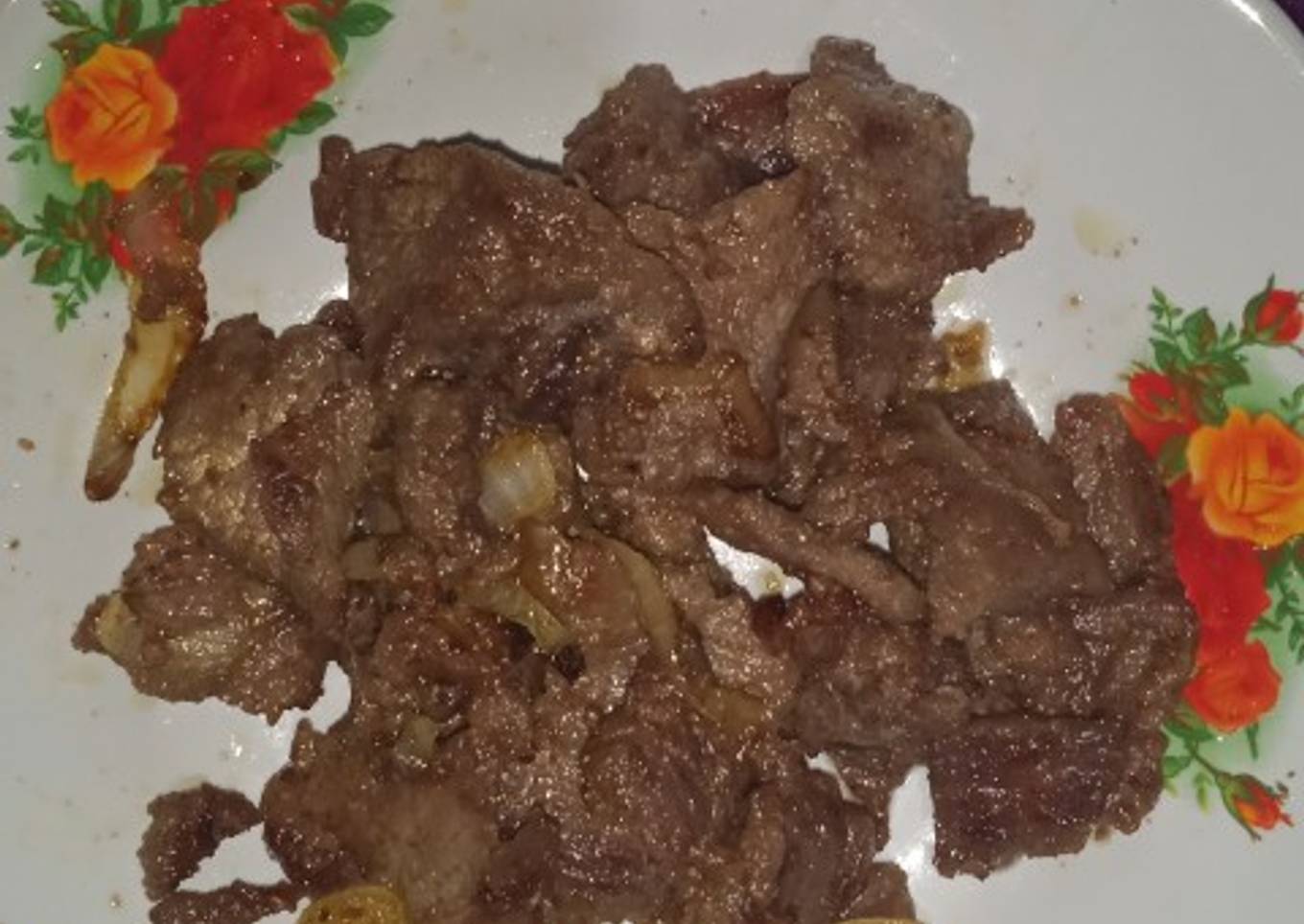Daging sapi panggang blue band, di teplon mudah dan praktis