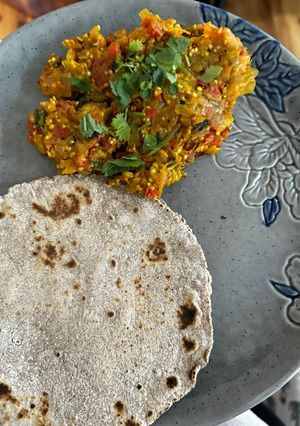 A picture of All time favourite Baingan bharta.