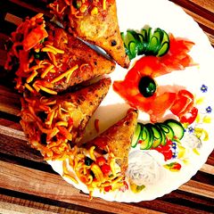 Roti cheese cone samosa😋😋 A picture of Roti cheese cone samosa😋😋.