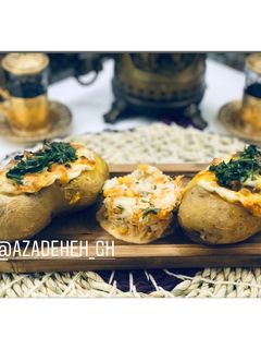 عکسی از دستور سيب زميني شكم پر