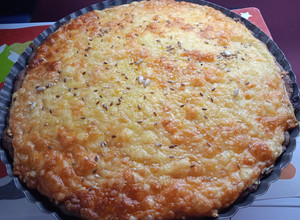 Una foto de Tarta de calabaza y queso de base integral
