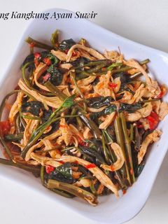 Foto resep Oseng Kangkung Ayam Suwir