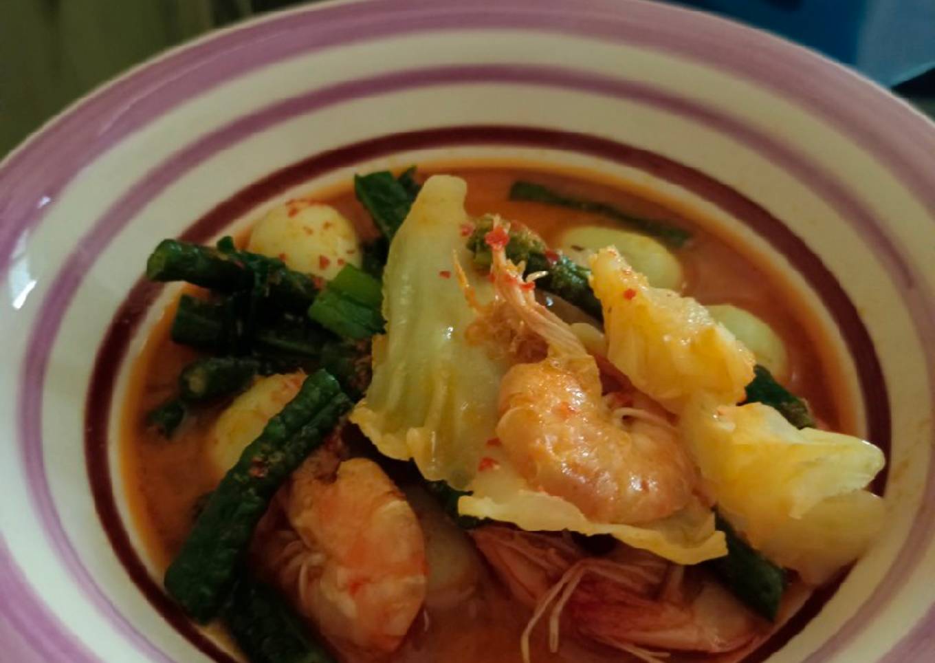 Gulai udang sayur kapau