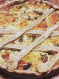 Quiche semintegrale con crauto bianco, mandorle e uvetta