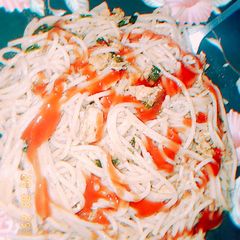 A picture of Creamy tawa spaghetti🍝🍝.