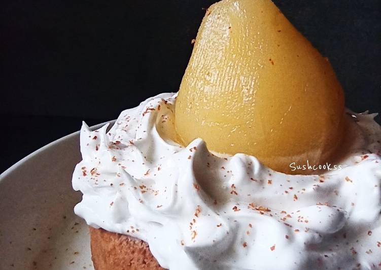 Recipe of Speedy POACHED PEAR and GINGER BREAD