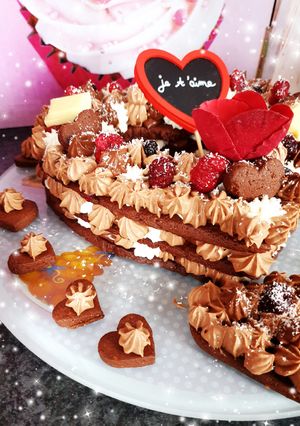 Une photo de Gâteau croquant coeur chocolat saint Valentin #cuisineravecamour