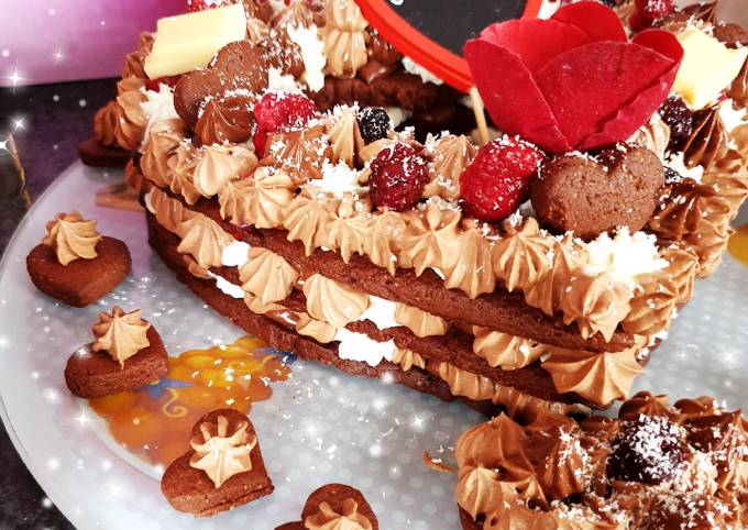Gâteau chiffre coeur chocolat-Carambars de la St Valentin - AnneSO  FashionCooking
