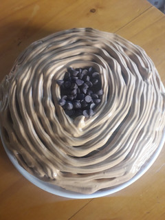 Una foto de Torta de café con crema de café