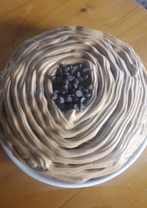 Una foto de Torta de café con crema de café