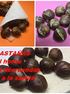 Una foto de Castañas asadas al horno, microondas y a la sartén