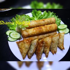 A picture of Spring Roll & chicken samosa.