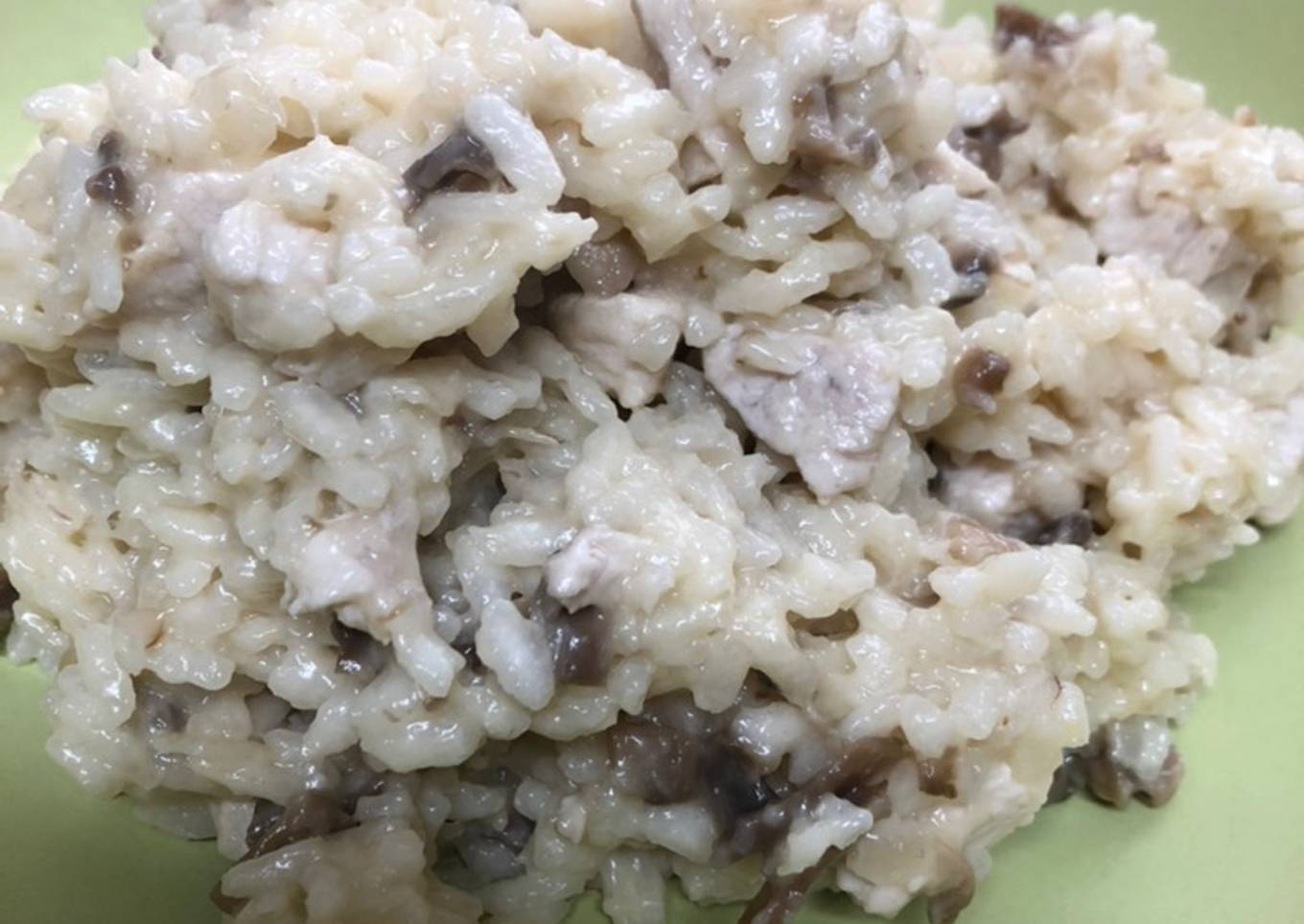 Risotto de champis y pollo