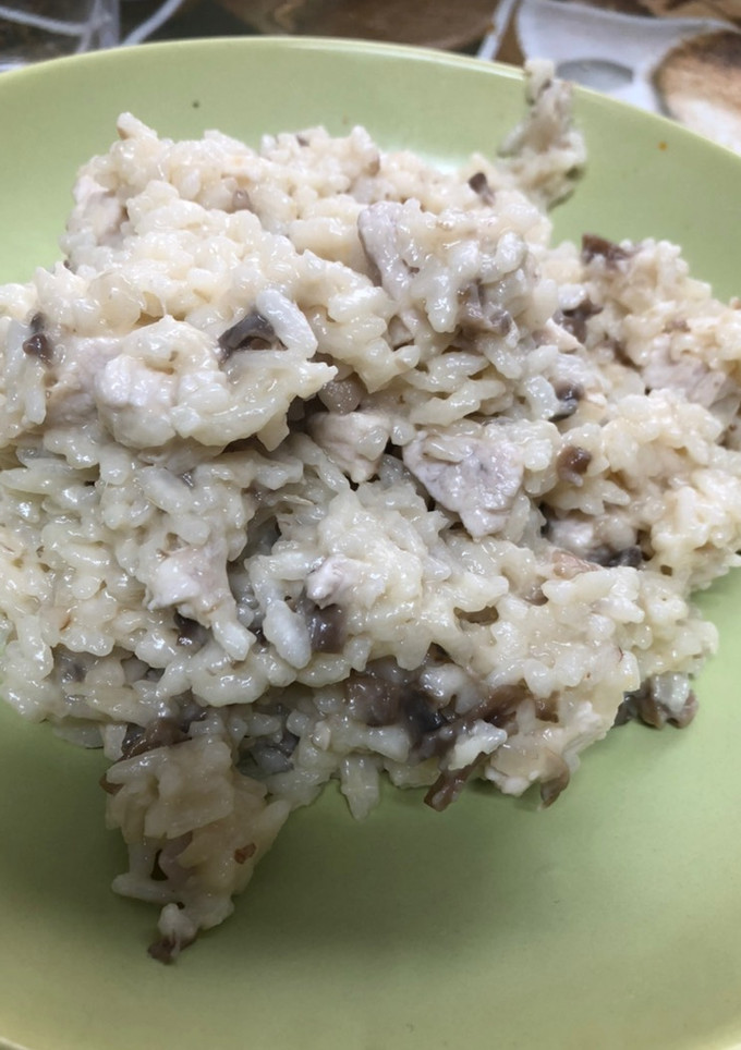 Una foto de Risotto de champis y pollo