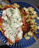 Milanesas de pollo con papas al horno