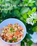 Nui đậu hà lan xào tỏi mix cá hồi