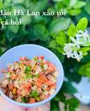 Nui đậu hà lan xào tỏi mix cá hồi