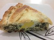 Una foto de tarta de requesón al horno