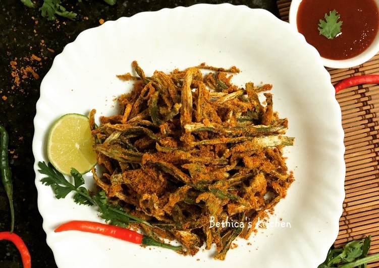 Recipe of Super Quick Homemade Kurkuri Bhindi