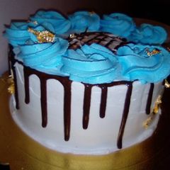 A picture of Chocolate drips for dessert toppings,cakes and ice creams.