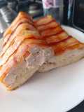 Baconbe tekert pulykamell
